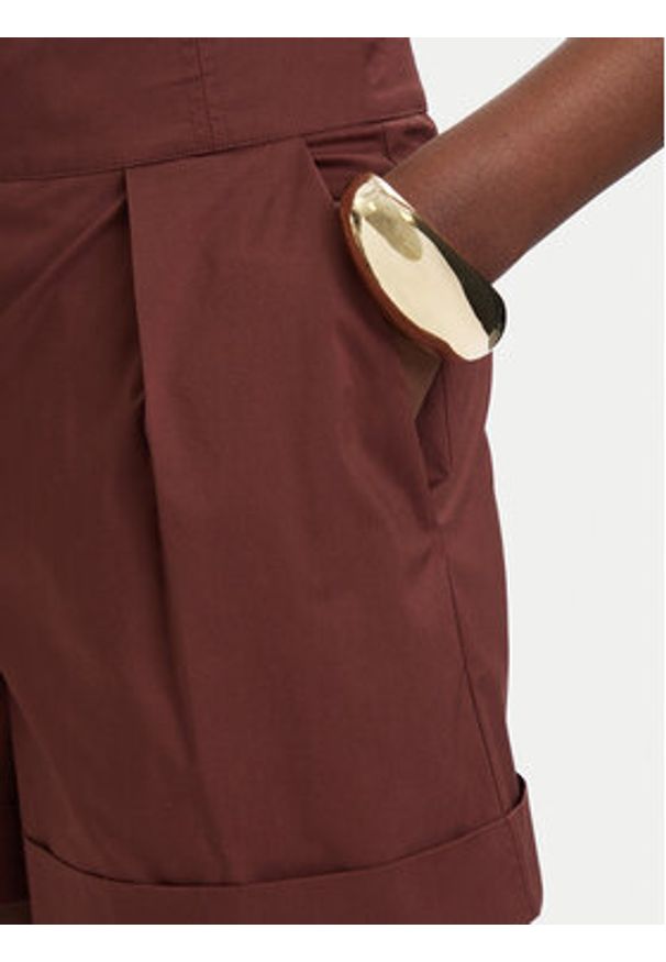 Patrizia Pepe Szorty materiałowe 2P1751/A9B9-B887 Brązowy ciemny Regular Fit. Kolor: brązowy. Materiał: bawełna