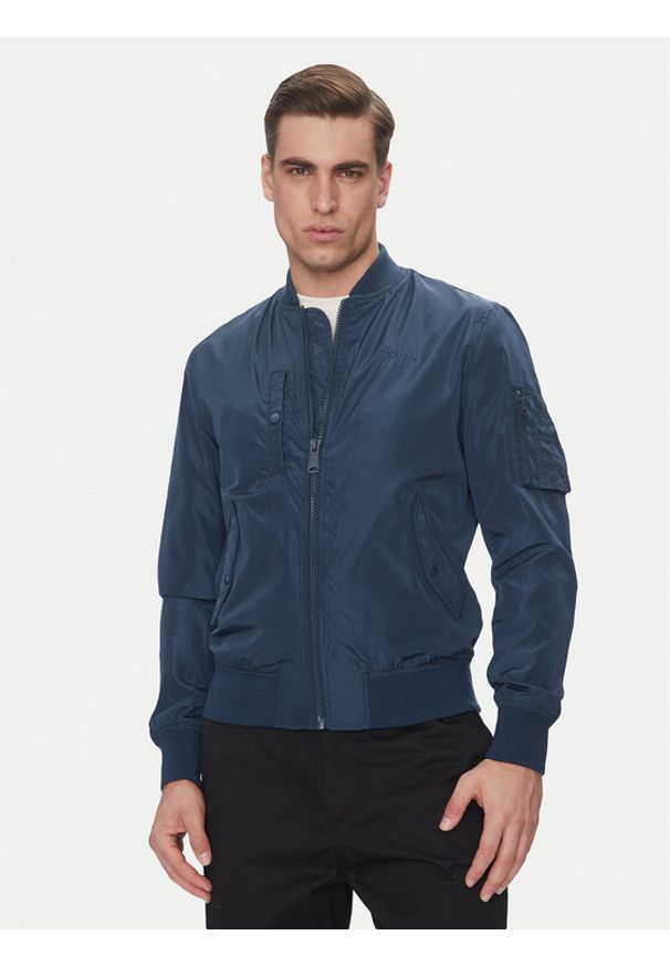 Schott NYC Kurtka bomber Airstar Granatowy Regular Fit. Kolor: niebieski. Materiał: syntetyk