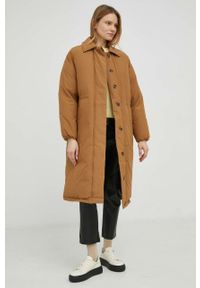 Marc O'Polo sweter wełniany damski kolor żółty. Typ kołnierza: polo. Kolor: żółty. Materiał: wełna. Wzór: ze splotem #2