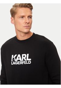 Karl Lagerfeld - KARL LAGERFELD Bluza 705091 544917 Czarny Regular Fit. Typ kołnierza: dekolt w karo. Kolor: czarny. Materiał: bawełna #3