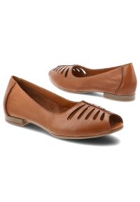 Baleriny damskie Maciejka, cholewka ze skóry naturalnej licowej wsuwany fason na płaskiej podeszwie, brązowe, P7541-29/00-1. Kolor: brązowy. Materiał: skóra. Szerokość cholewki: normalna. Obcas: na płaskiej podeszwie #5