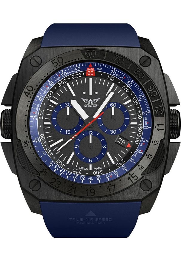 AVIATOR - Zegarek Aviator Zegarek męski Aviator M.2.30.5.213.6 niebieski. Kolor: niebieski