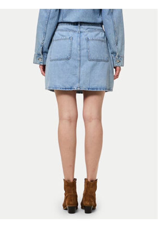 Pieces Spódnica jeansowa Sky 17155880 Niebieski Regular Fit. Kolor: niebieski. Materiał: bawełna