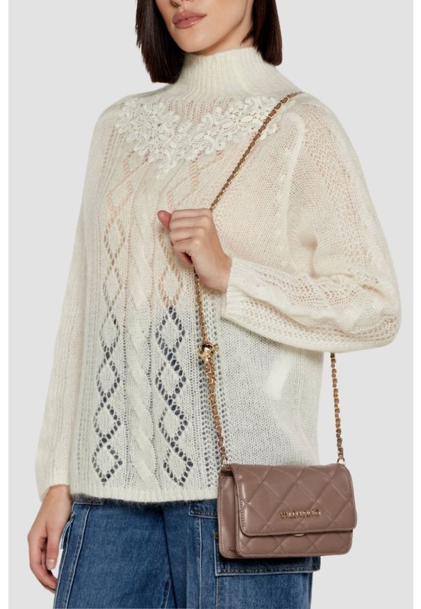 Valentino by Mario Valentino - VALENTINO Torebka damska w kolorze taupe Ocarina Flap Bag. Kolor: brązowy. Materiał: skórzane