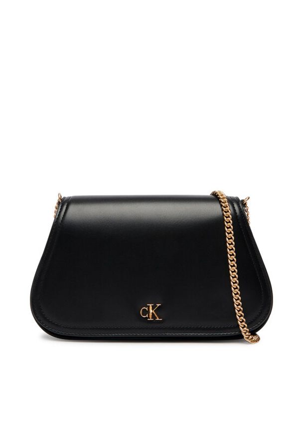 Calvin Klein Torebka Ck Curved Wallet On Chain LV04F1153G Czarny. Kolor: czarny. Materiał: skórzane