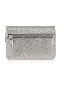 Ochnik - Mały srebrny skórzany portfel z łańcuszkiem. Kolor: srebrny. Materiał: skóra #3
