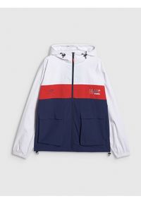 4f - 4F Bluza dresowa rozpinana z kapturem męska - granatowa XL. Typ kołnierza: kaptur. Kolor: niebieski. Materiał: dresówka