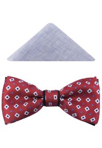 Modini - Czerwono-granatowa mucha w kwadraciki A118. Kolor: wielokolorowy, czerwony, niebieski. Materiał: poliester, tkanina. Styl: elegancki #1