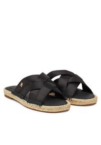 TOMMY HILFIGER - Tommy Hilfiger Espadryle Satin Espadrille Mule FW0FW08502 Czarny. Kolor: czarny. Materiał: materiał