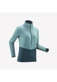 quechua - Polar turystyczny damski Quechua MH500. Kolor: niebieski, wielokolorowy, zielony. Materiał: poliester, materiał. Sport: turystyka piesza #1