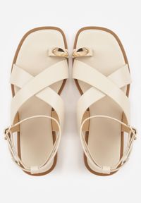 Born2be - Beżowe Sandały Japonki z Paskiem na Palec i Paskiem Wokół Kostki Vivanya. Okazja: na co dzień. Zapięcie: pasek. Kolor: beżowy. Sezon: lato. Styl: casual, elegancki #7