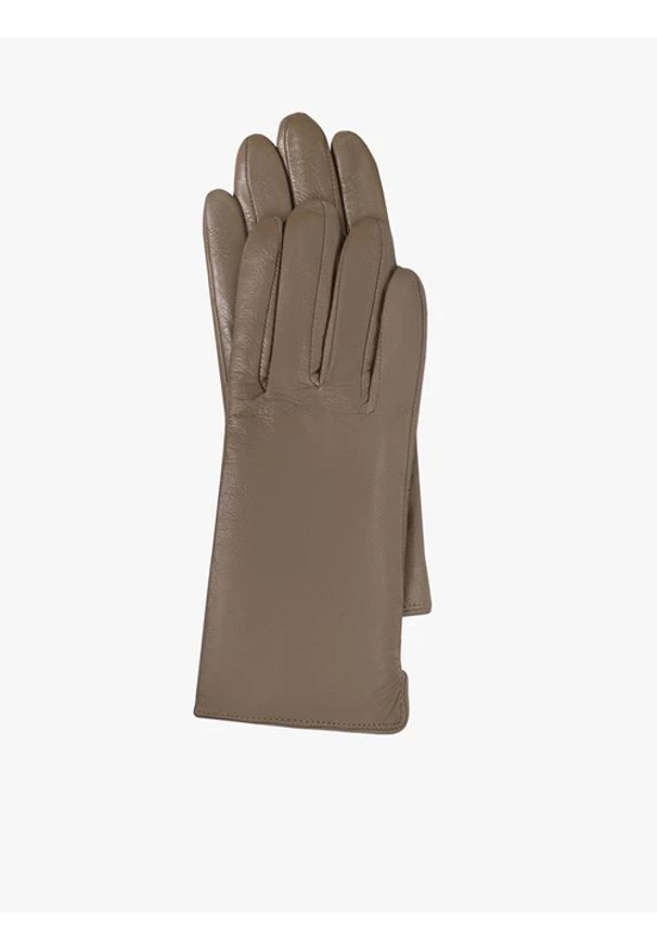 Ryłko - Klasyczne skórzane rękawiczki damskie. Kolor: beżowy. Materiał: skóra. Styl: klasyczny