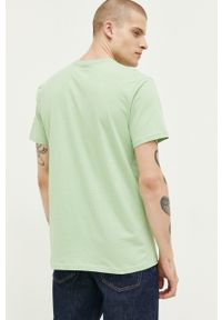 Quiksilver t-shirt bawełniany kolor zielony z nadrukiem. Kolor: zielony. Materiał: bawełna. Wzór: nadruk #4