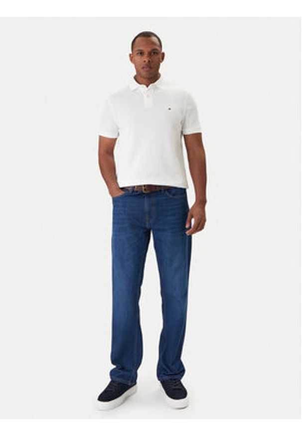 TOMMY HILFIGER - Tommy Hilfiger Polo 1985 MW0MW17770 Biały Regular Fit. Typ kołnierza: polo. Kolor: biały. Materiał: bawełna