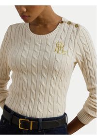 Lauren Ralph Lauren Sweter 200932223002 Écru Slim Fit. Materiał: bawełna #4