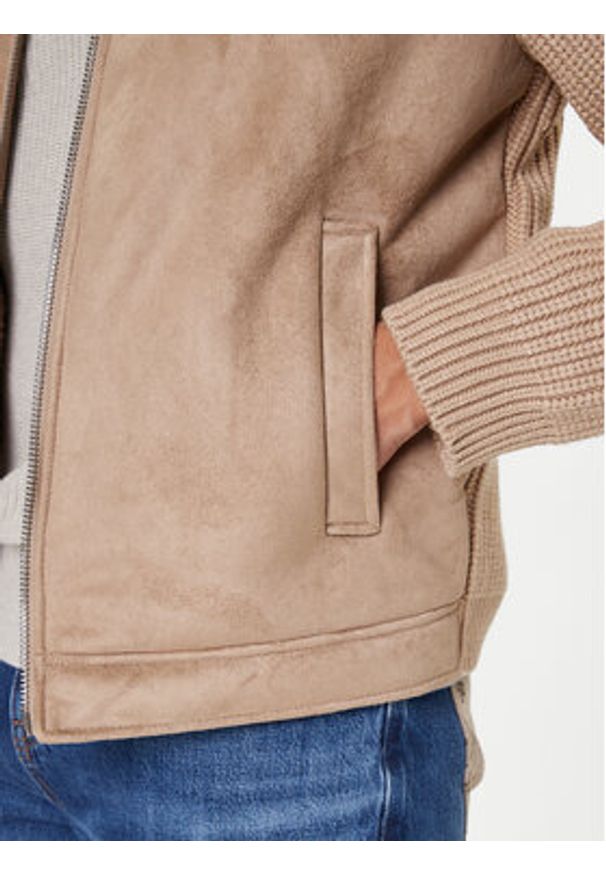 Guess Kurtka z imitacji skóry M5BR79 Z5570 Beżowy Regular Fit. Kolor: beżowy. Materiał: syntetyk