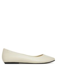 Calvin Klein Baleriny Flat Mary Jane - Lth HW0HW02341 Écru. Materiał: skóra