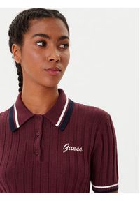 Guess Sweter V5BP04 Z1152 Bordowy Regular Fit. Kolor: czerwony. Materiał: akryl #4