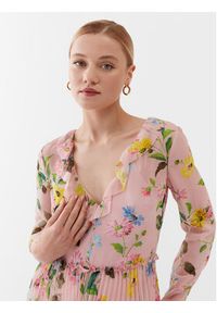 Red Valentino Sukienka codzienna 2R3VAGN56PM Różowy Regular Fit. Okazja: na co dzień. Kolor: różowy. Materiał: syntetyk. Typ sukienki: proste. Styl: casual