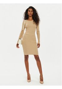 Guess Sukienka dzianinowa Vanessa W4BK24 Z3I22 Beżowy Regular Fit. Kolor: beżowy. Materiał: wiskoza #4