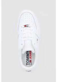 Tommy Jeans Buty kolor biały na płaskiej podeszwie. Zapięcie: sznurówki. Kolor: biały. Materiał: guma. Obcas: na płaskiej podeszwie
