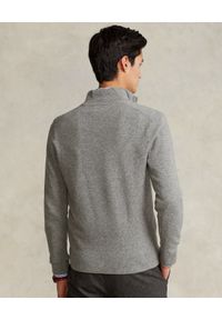 Ralph Lauren - RALPH LAUREN - Szary sweter z suwakiem i logo. Typ kołnierza: polo. Kolor: szary. Materiał: dzianina. Długość rękawa: długi rękaw. Długość: długie. Styl: klasyczny #4