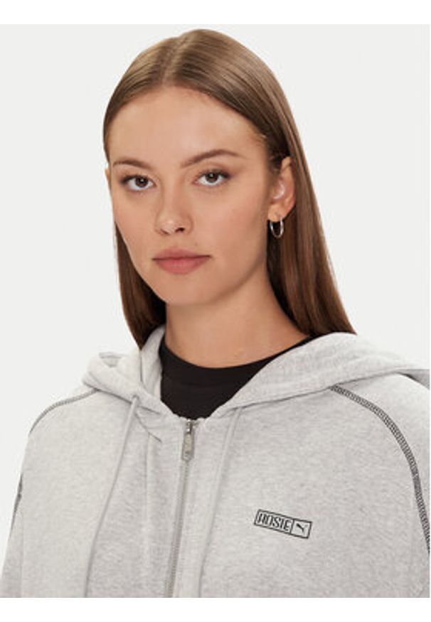 Puma Bluza PUMA X ROSÉ T7 633801 10 Szary Oversize. Kolor: szary. Materiał: bawełna
