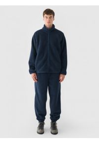 outhorn - Spodnie sherpa joggery męskie - granatowe. Kolekcja: plus size. Kolor: niebieski. Materiał: poliester, materiał, guma. Wzór: gładki #6