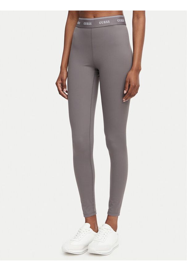Guess Legginsy V5BB06 K1942 Szary Slim Fit. Kolor: szary. Materiał: syntetyk
