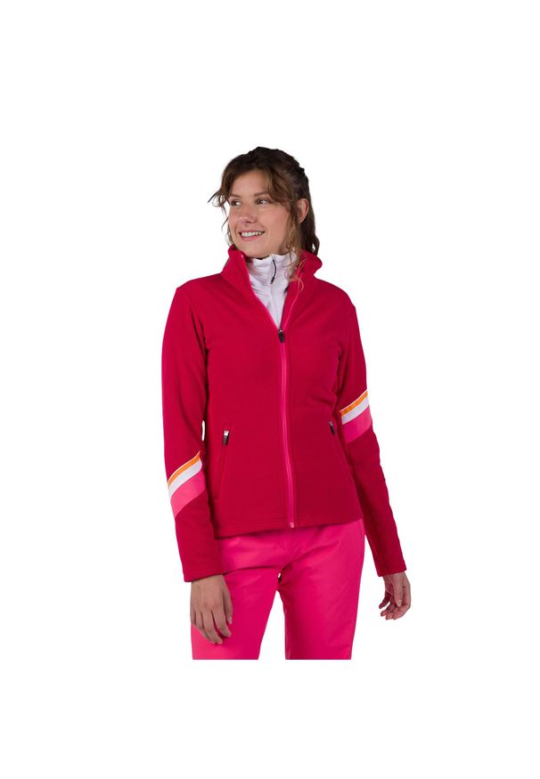 Bluza damska Rossignol Strawpile Fleece Fz. Kolor: czerwony. Sezon: zima. Sport: narciarstwo