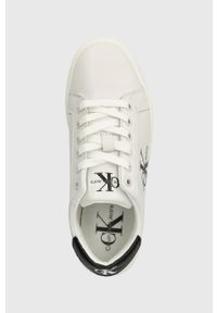 Calvin Klein Jeans sneakersy skórzane CLASSIC CUPSOLE LACEUP LTH WN kolor biały YW0YW01269. Nosek buta: okrągły. Kolor: biały. Materiał: skóra #2