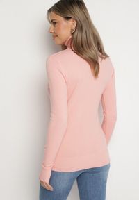 Born2be - Różowy Golf Sweter z Wiskozą i Kaszmirem Zailaya. Okazja: na co dzień. Typ kołnierza: golf. Kolor: różowy. Materiał: kaszmir, wiskoza. Styl: casual #7