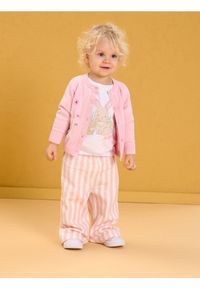 Sinsay - Spodnie wide leg w paski - kremowy. Kolor: kremowy. Wzór: paski #1