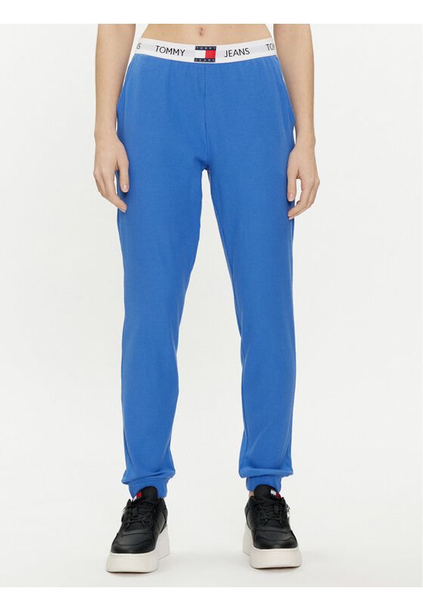 Tommy Jeans Spodnie piżamowe UW0UW05154 Niebieski Regular Fit. Kolor: niebieski. Materiał: bawełna