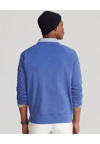 Ralph Lauren - RALPH LAUREN - Niebieska koszulka Spa Terry. Typ kołnierza: polo. Kolor: niebieski. Materiał: jeans, bawełna. Wzór: haft #5
