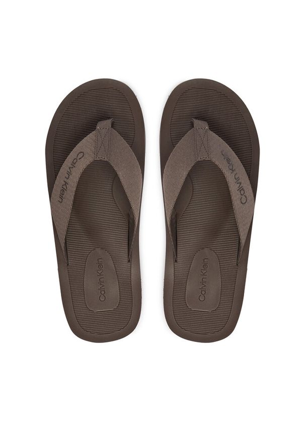 Japonki Calvin Klein. Kolor: brązowy