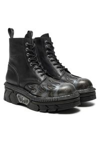 NEW ROCK Glany M-MILI134C-S1 Czarny. Kolor: czarny. Materiał: skóra. Styl: rockowy #5