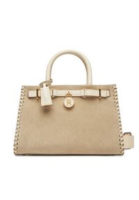 TOMMY HILFIGER - Tommy Hilfiger Torebka American Icon Mini Tote Su AW0AW17469 Beżowy. Kolor: beżowy. Materiał: skórzane, zamszowe #6