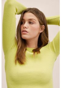 mango - Mango sweter Edurne damski kolor żółty lekki. Okazja: na co dzień. Kolor: żółty. Materiał: włókno. Długość rękawa: długi rękaw. Długość: długie. Styl: casual #3