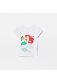 Reserved - Bawełniany t-shirt z księżniczką Ariel - Biały. Kolor: biały. Materiał: bawełna #1