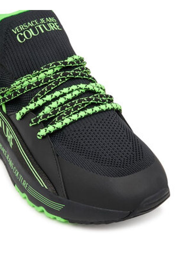 Versace Jeans Couture Sneakersy 79YA3SA3 Czarny. Kolor: czarny. Materiał: materiał