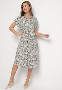 Born2be - Czarna Sukienka Bawełniana Koszulowa we Wzór Paisley Aelluria. Kolor: czarny. Materiał: bawełna. Wzór: paisley. Typ sukienki: koszulowe #1