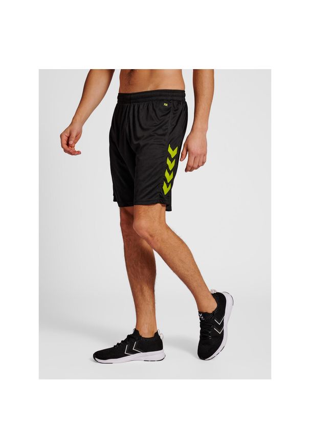 Spodenki piłkarskie męskie Hummel Core XK Poly Shorts. Kolor: czarny, żółty, wielokolorowy. Sport: piłka nożna