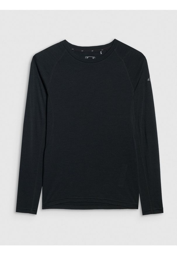 4f - 4F Longsleeve trekkingowy szybkoschnący z wełną merino damski - czarny M. Kolor: czarny. Materiał: wełna. Długość rękawa: długi rękaw