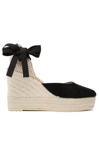 Manebi Espadryle Wedge Espadrilles K 1.0 WV Czarny. Kolor: czarny. Materiał: zamsz, skóra