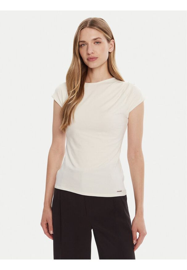 Calvin Klein T-Shirt LV047B275G Écru Slim Fit