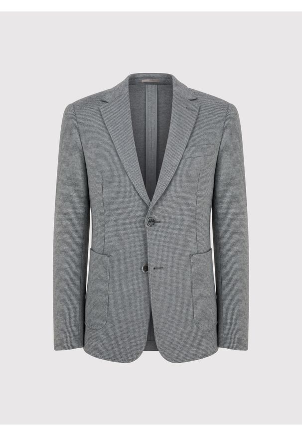 Pako Lorente - PAKO LORENTE - Szara marynarka w pepitkę z dzianiny. Kolor: szary. Materiał: dzianina. Sezon: jesień