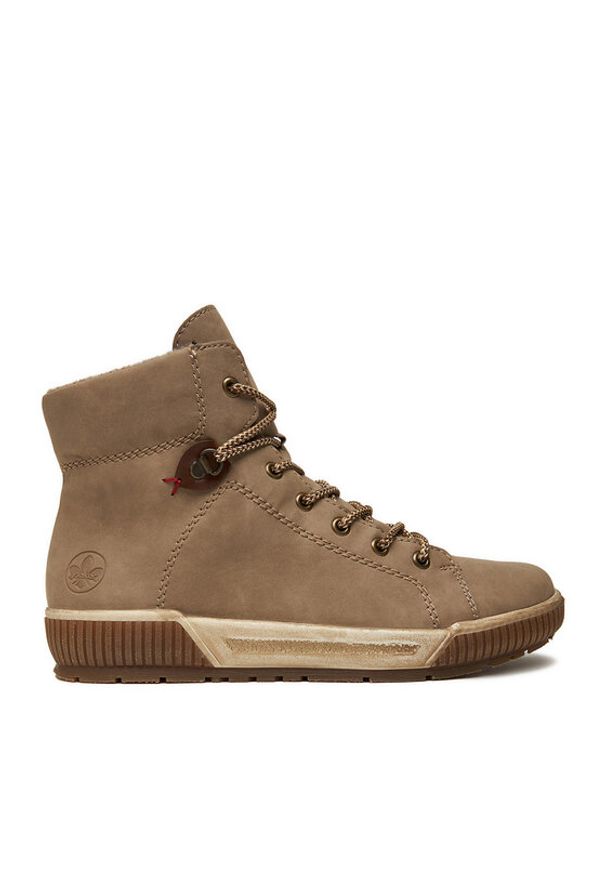 Rieker Trzewiki N0730-64 Beżowy. Kolor: beżowy. Materiał: materiał