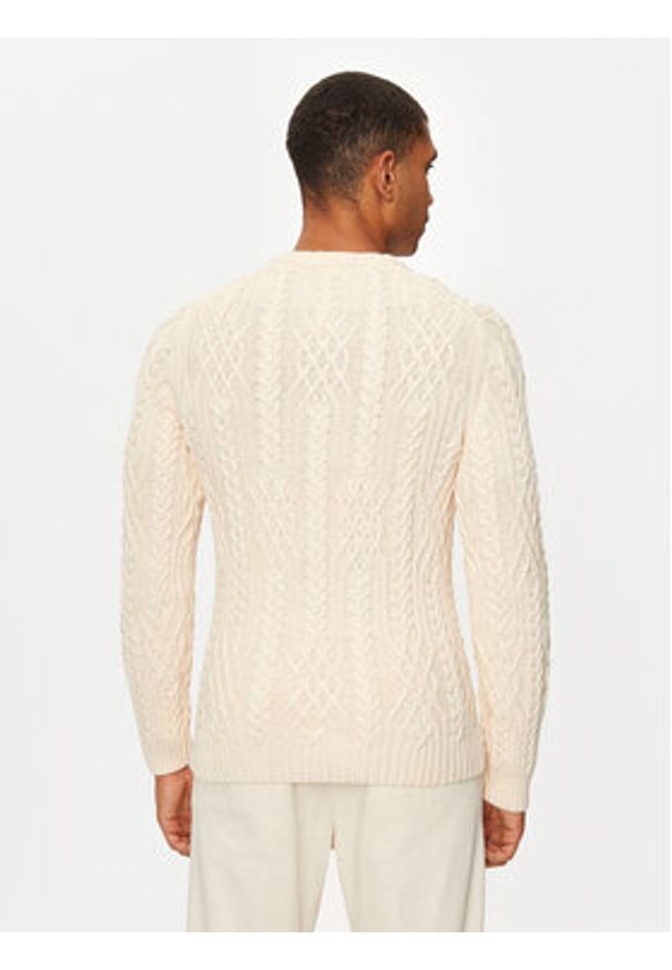 JOOP! Jeans Sweter 15 JJK-07Silano 30043085 Beżowy Modern Fit. Kolor: beżowy. Materiał: bawełna