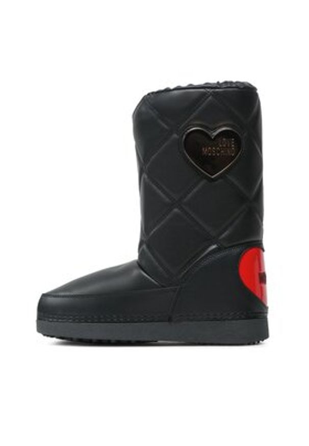 Love Moschino - LOVE MOSCHINO Śniegowce JA24172G1HIT7000 Czarny. Kolor: czarny. Materiał: skóra